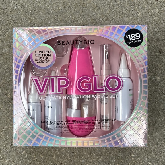 Beautybio Other - Beautybio VIP Glo Ultimate Hydration Facial Set Limited Edition Hot Pink  NEW!